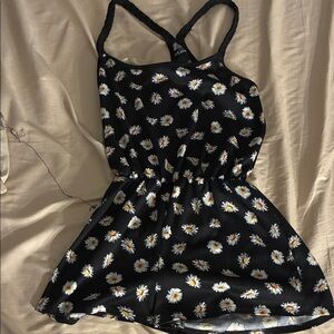 Wet Seal Black Floral Jumpsuit